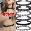 6pcs Stretch Velvet Choker Necklace Set