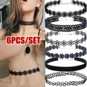 6pcs Stretch Velvet Choker Necklace Set