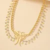 Hollow Butterfly Tassel Belt Chain