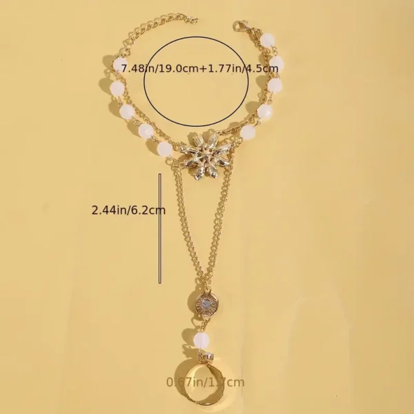 Floral Adjustable Ring-Bracelet Hybrid