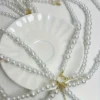 Adjustable chain belt with imitation pearls