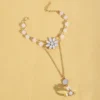 Floral Adjustable Ring-Bracelet Hybrid