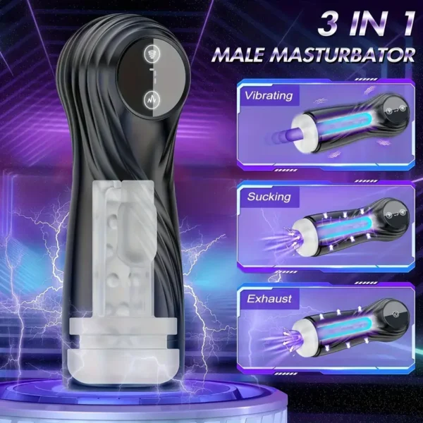 10 Vibrating and Sucking Patterns Male Masturbator Sex Toys