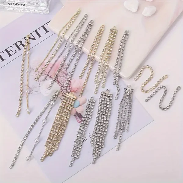 Luxury Crystal Tassel Earrings and Silicone Nipple Clip Set