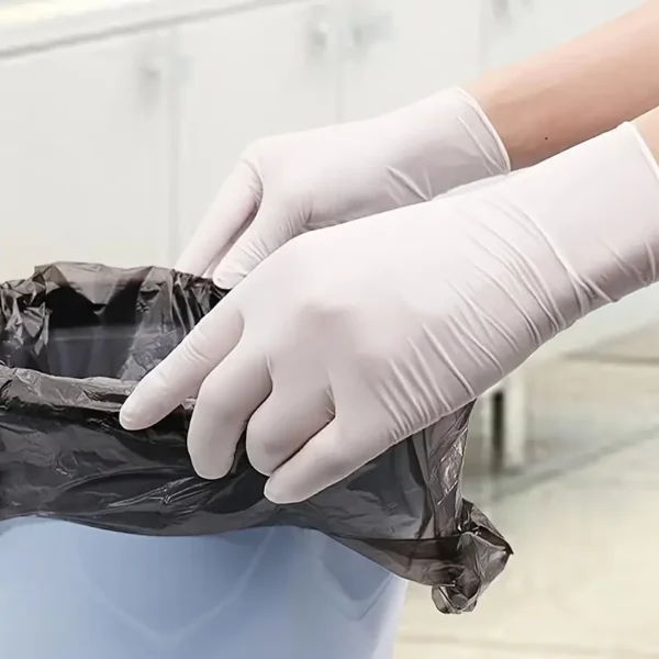 20 white disposable nitrile gloves