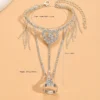 Silver Plated Heart Ring Bracelet