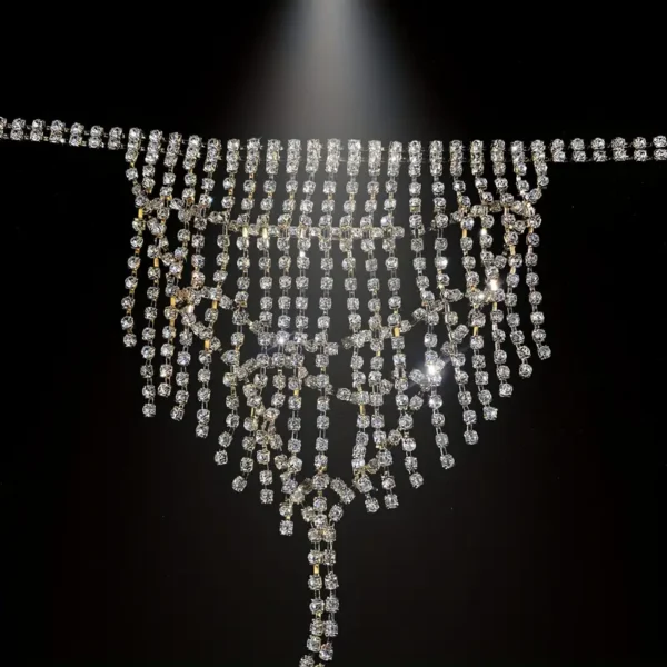 Rhinestone Body Chain, Sexy Tassel Thong