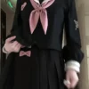 Japanese Sailor Style Long Sleeve JK Uniform with Pleated Skirt