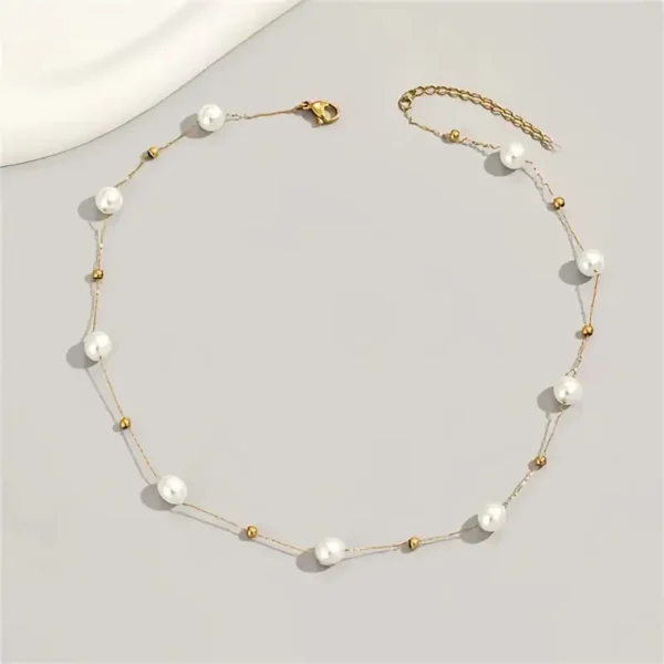 Random Number of Beads Faux Pearl Necklace