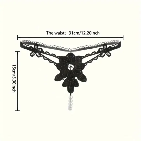 Black lace collar with pearl pendant