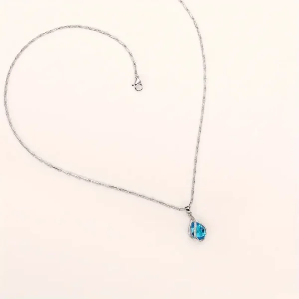 Luxurious Teardrop Aquamarine Gemstone Pendant