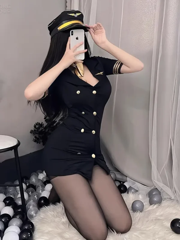 Sexy Airline Uniform Adult Female Cosplay Set