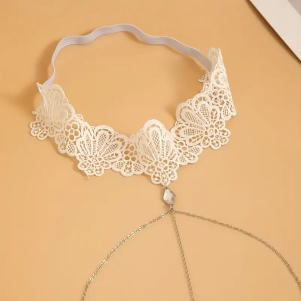 White Lace Elastic Thigh Chain