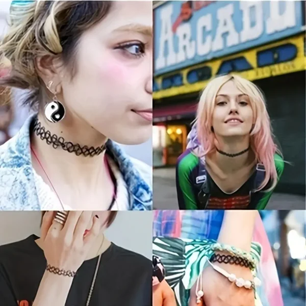 6pcs Stretch Velvet Choker Necklace Set