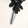 Black lace collar with pearl pendant
