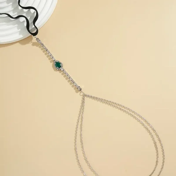 Emerald and Crystal Leg Chain