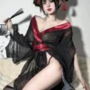 Solid Color Japanese Dark Kimono Dating Robe