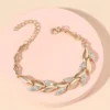 Leaf Rhinestone Ladies Party Bracelet Jewelry
