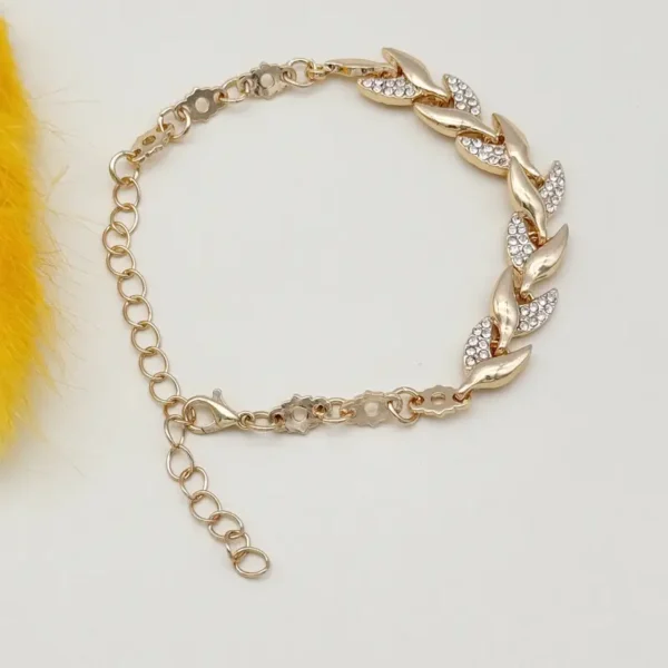 Leaf Rhinestone Ladies Party Bracelet Jewelry