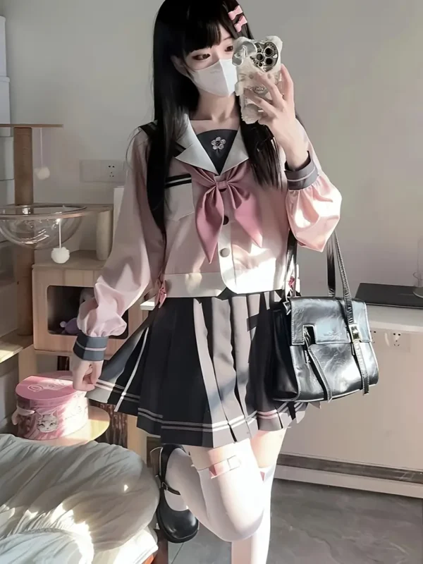 Chic Sailor-Inspired JK Uniform Set for Women