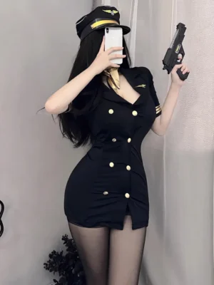 Sexy Airline Uniform Adult Female Cosplay Set