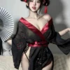 Solid Color Japanese Dark Kimono Dating Robe