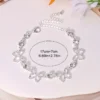 Silver Skeleton Rhinestone Butterfly Anklet