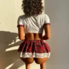 Student Role Deep V Plaid